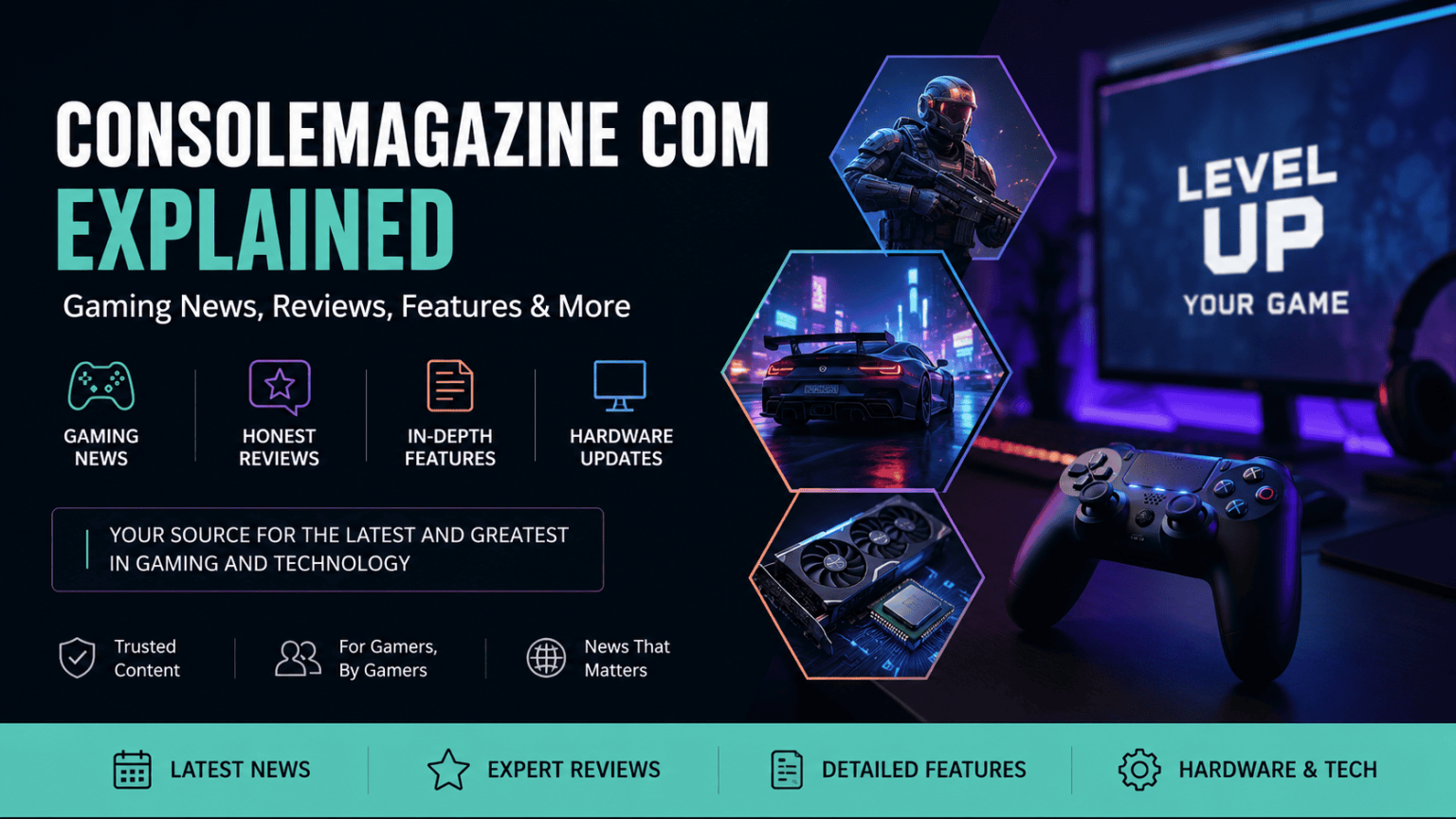 Consolemagazine com is a gaming and technology website that publishes news, reviews, guides, and trend-based articles. Its stated focus also includes consoles, hardware, software, esports, AI, and digital innovation.