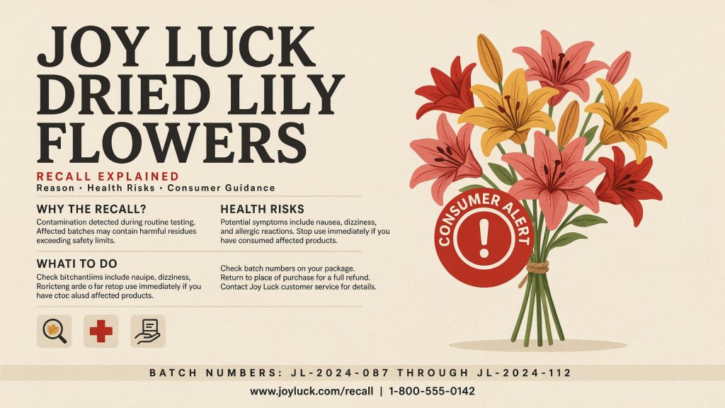 Joy Luck Dried Lily Flowers Recall Explained | Reason, Health Risks, and Consumer Guidance