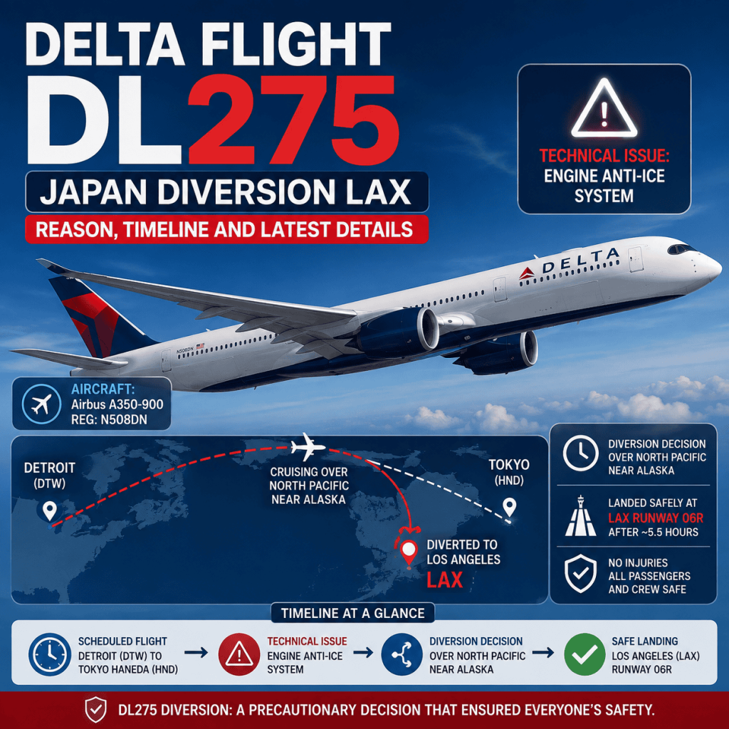 Delta Flight DL275 Japan Diversion LAX | Reason, Timeline and Latest Details