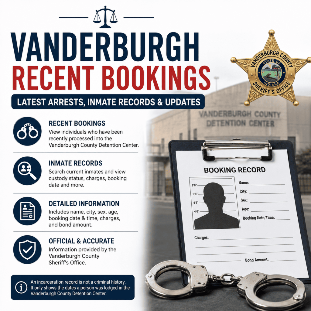 Vanderburgh Recent Bookings | Latest Arrests, Inmate Records & Updates