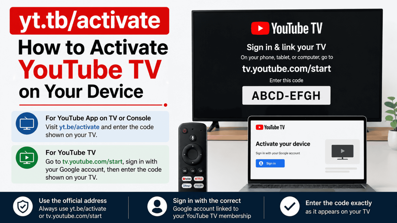 yt.tb/activate | How to Activate YouTube TV on Your Device